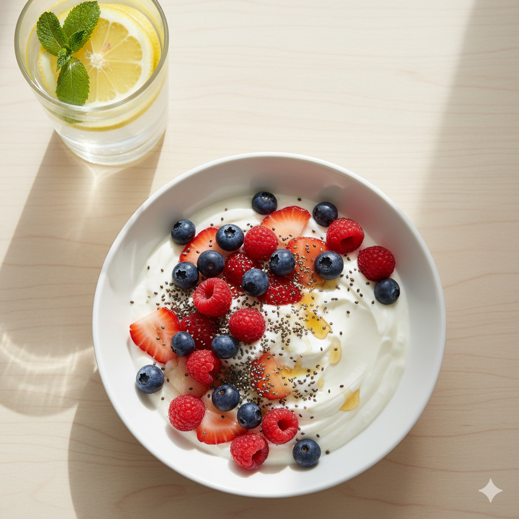 a bowl of Greek yogurt